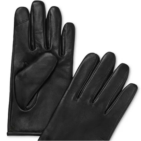 CALVIN KLEIN Men's Classic Leather Fleece-Lined Touchscreen Winter Gloves XLarge - Picture 6 of 6